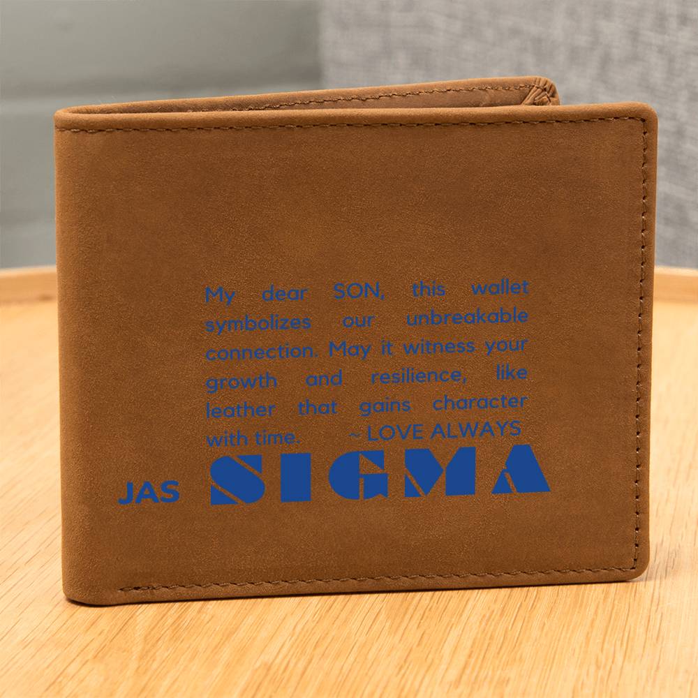 Gift for Sigma Son, Leather Wallet, To My Son, Birthday Gift for Son, Gift from Mom to Son - 488c