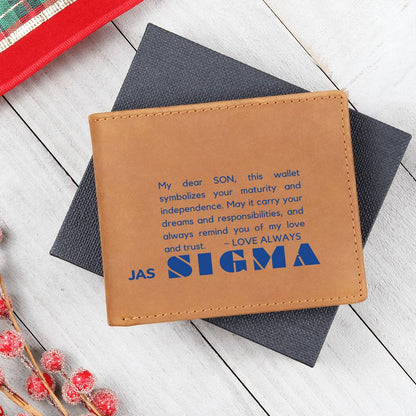 Gift for Sigma Son, Leather Wallet, To My Son, Birthday Gift for Son, Gift from Mom to Son - 488d