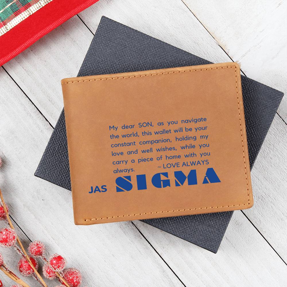 Gift for Sigma Son, Leather Wallet, To My Son, Birthday Gift for Son, Gift from Mom to Son - 488b