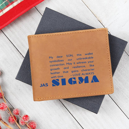 Gift for Sigma Son, Leather Wallet, To My Son, Birthday Gift for Son, Gift from Mom to Son - 488c