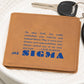 Gift for Sigma Son, Leather Wallet, To My Son, Birthday Gift for Son, Gift from Mom to Son - 488d