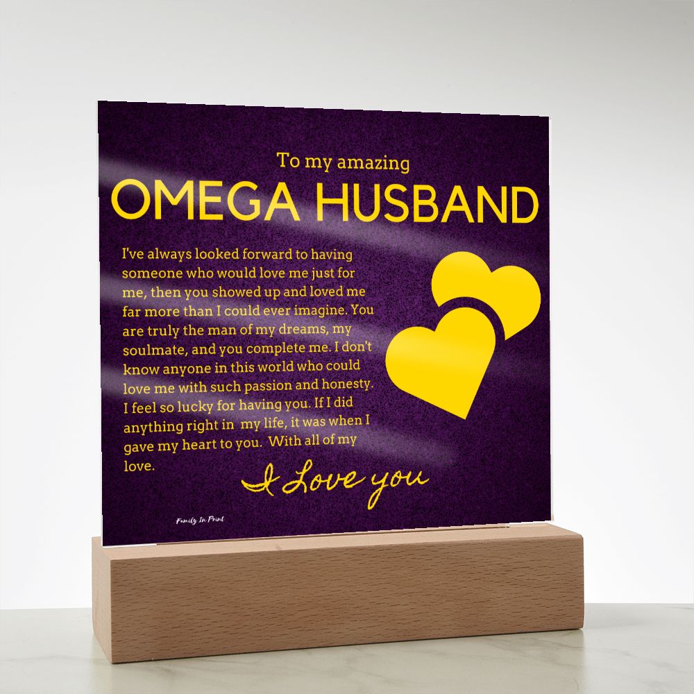 Gift for Omega Husband, Birthday Gift for Husband, Anniversary Gift for Omega Father's Day Gift for Omega Husband, Acrylic Plaque - 438e