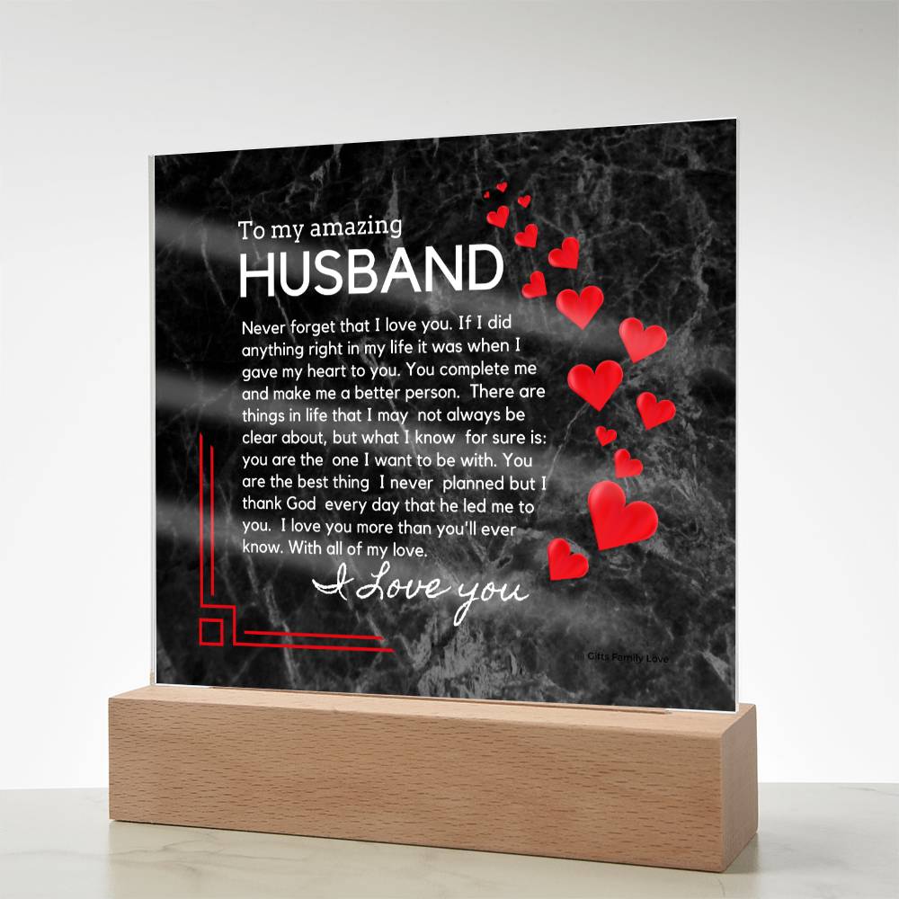 Gift for Husband, Birthday Gift for Husband, Anniversary Gift for Husband, Father's Day Gift for Husband, Acrylic Plaque - 460b