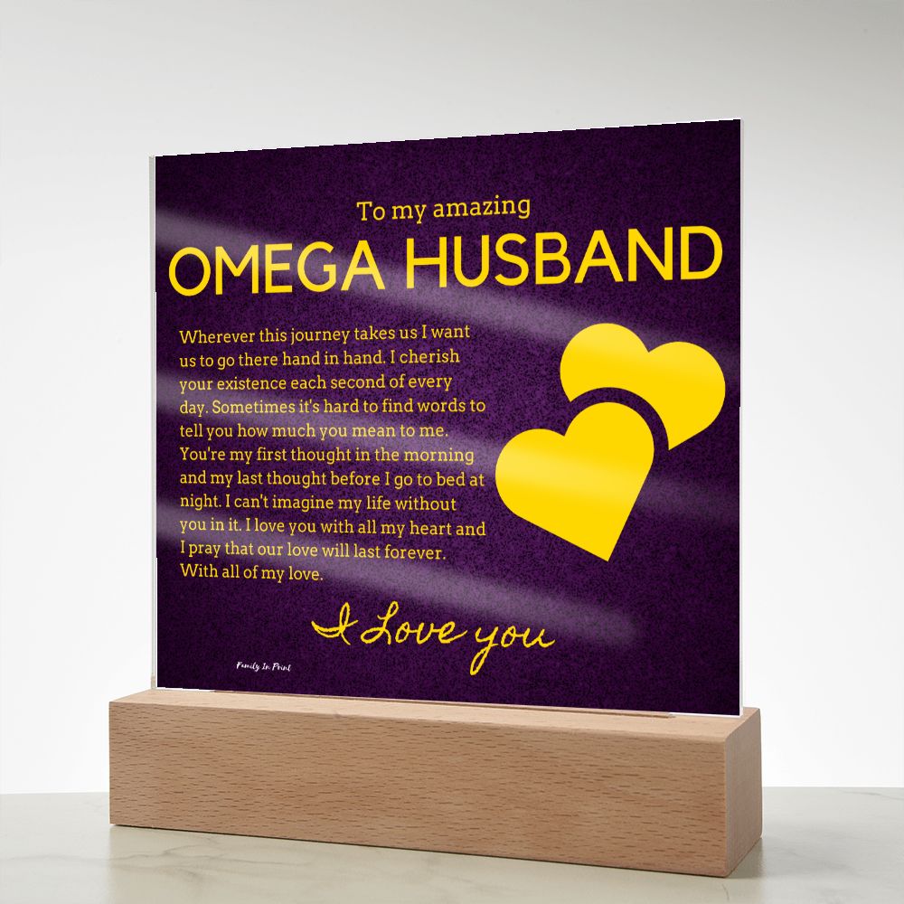Gift for Omega Husband, Birthday Gift for Husband, Anniversary Gift for Omega Father's Day Gift for Omega Husband, Acrylic Plaque - 438c