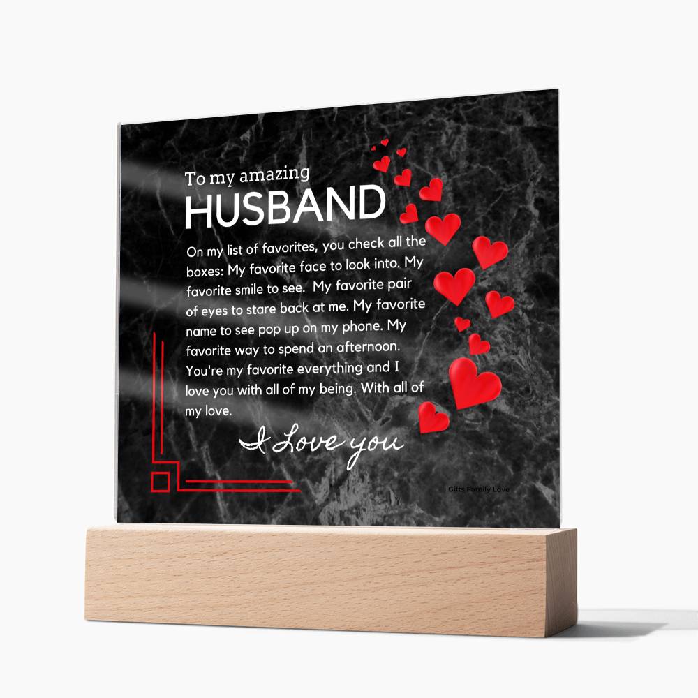 Gift for Husband, Birthday Gift for Husband, Anniversary Gift for Husband, Father's Day Gift for Husband, Acrylic Plaque - 460d