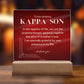 Gift for Kappa Son, To My Son, Birthday Gift for Son, Gift from Mom to Son, Acrylic Plaque - 483a
