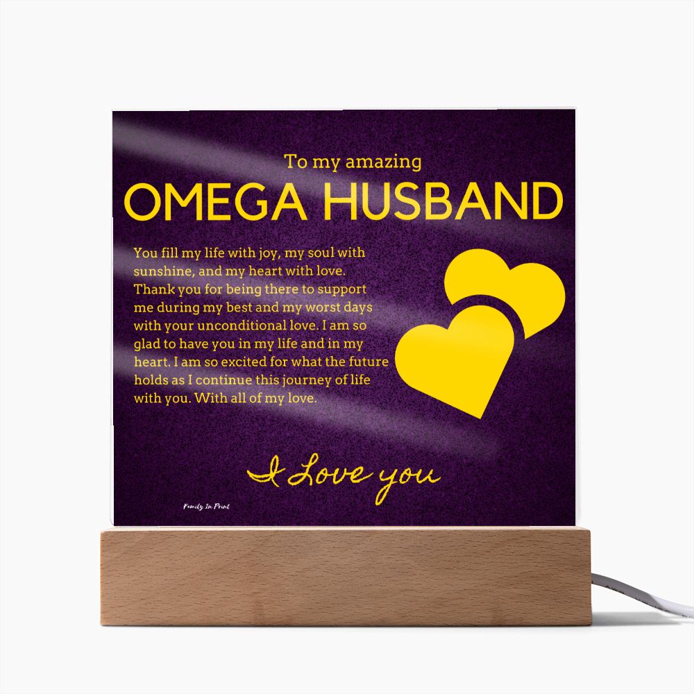 Gift for Omega Husband, Birthday Gift for Husband, Anniversary Gift for Omega Father's Day Gift for Omega Husband, Acrylic Plaque - 438a