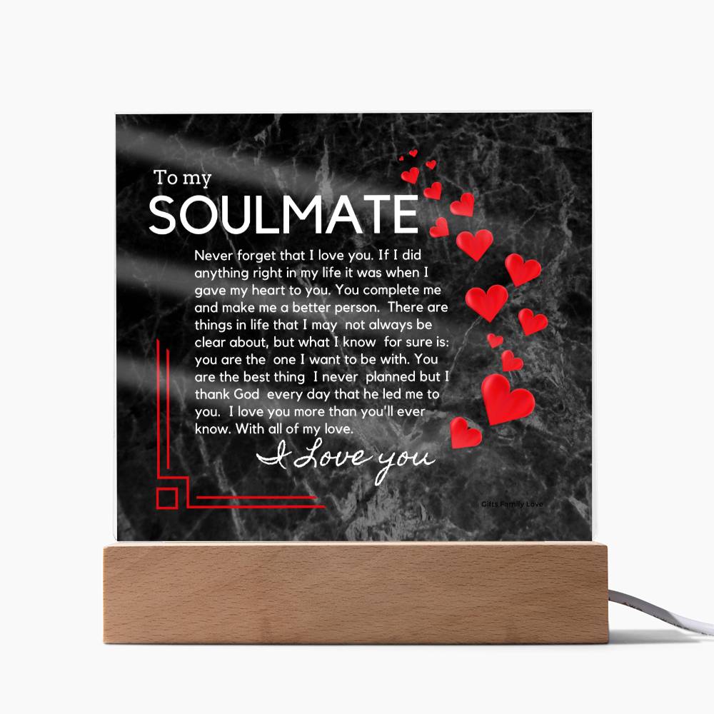 Gift for Soulmate, Birthday Gift for Husband, Romantic Gift for Soulmate, BirthDay Gift for Soulmate, Acrylic Plaque - 461b