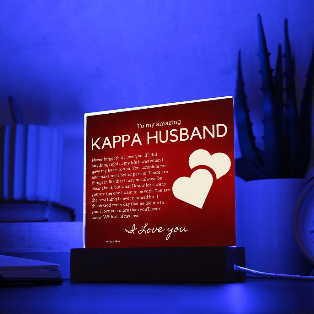 Gift for Kappa Husband, Birthday Gift for Husband, Anniversary Gift for Kappa, Father's Day Gift for Kappa Husband, Acrylic Plaque  - 436b