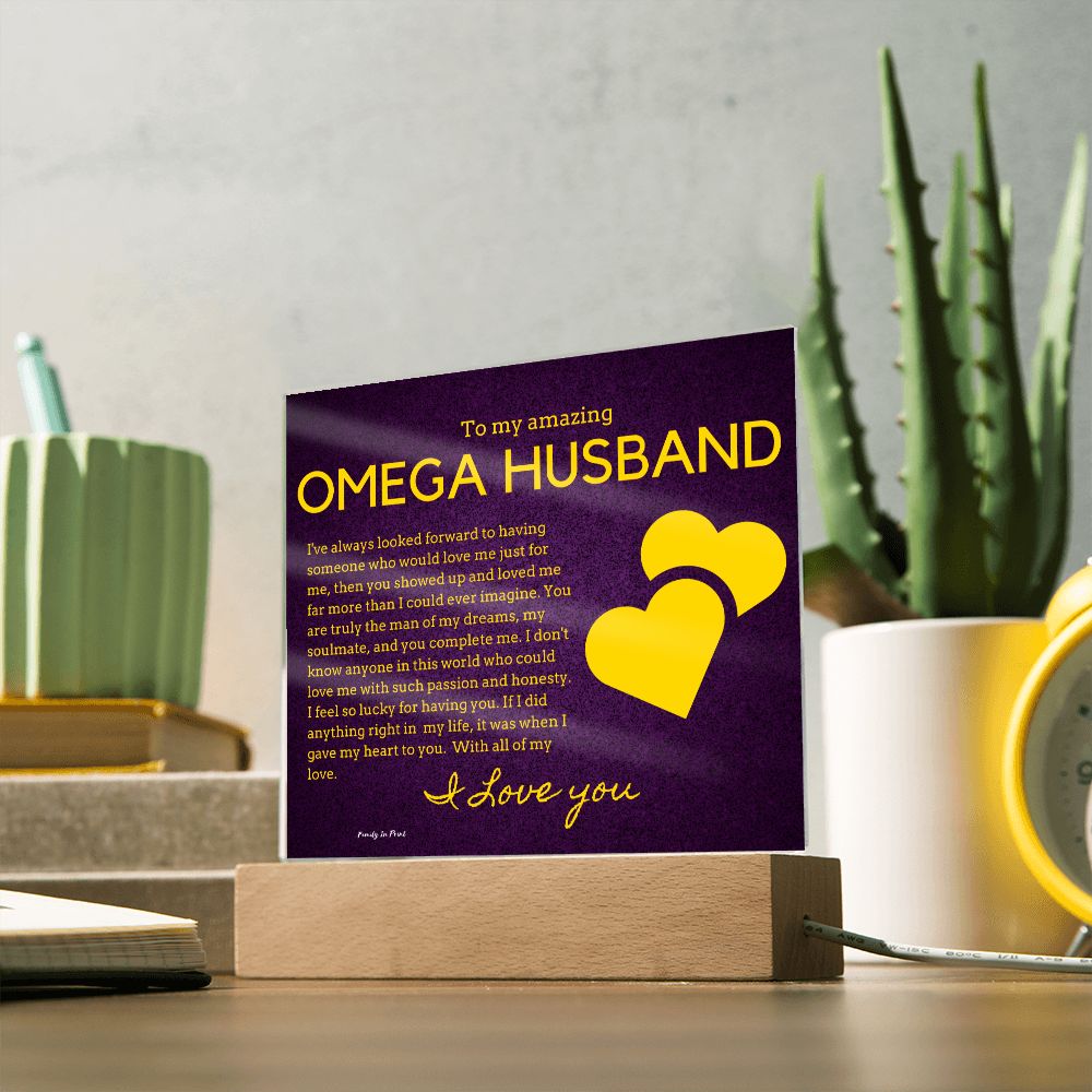 Gift for Omega Husband, Birthday Gift for Husband, Anniversary Gift for Omega Father's Day Gift for Omega Husband, Acrylic Plaque - 438e