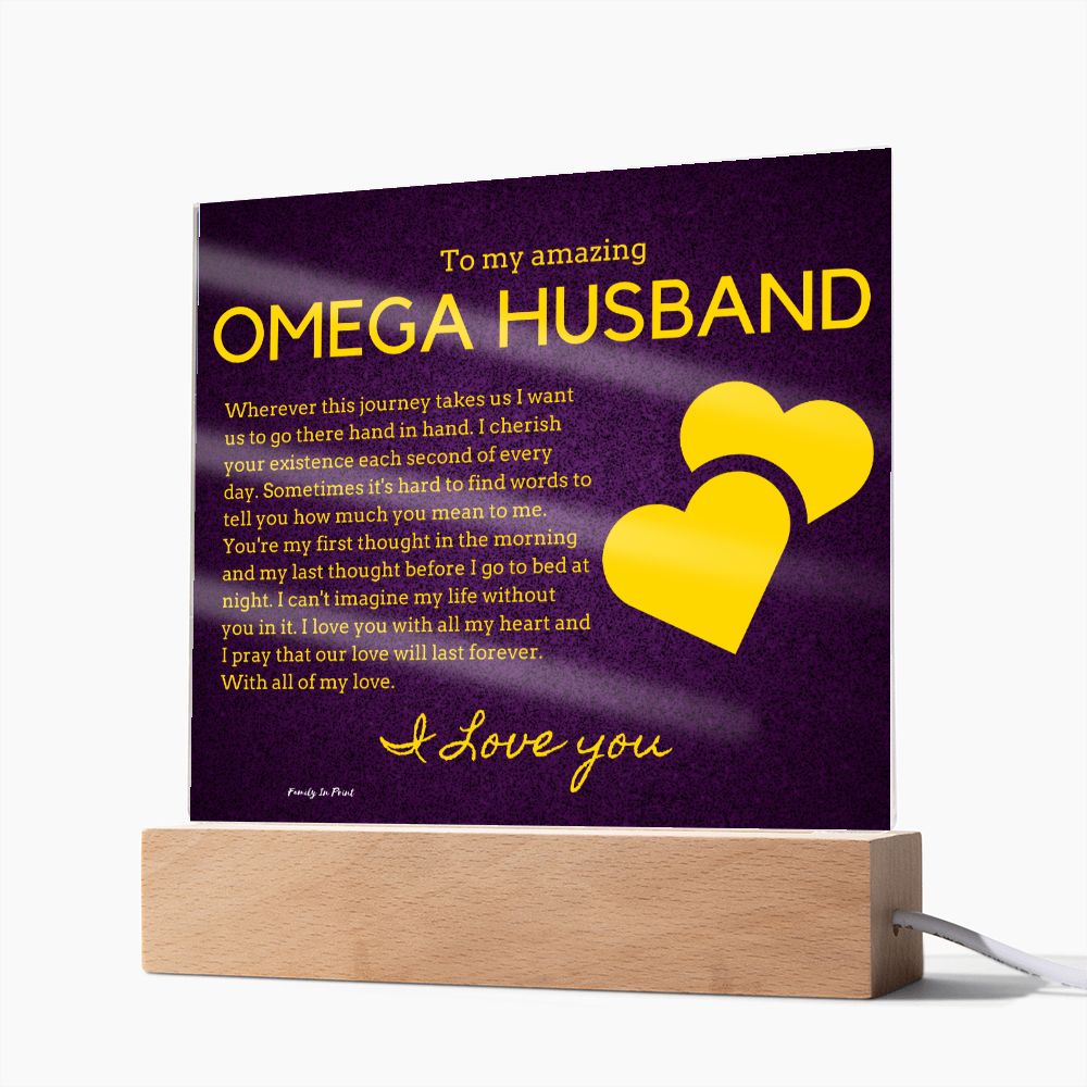 Gift for Omega Husband, Birthday Gift for Husband, Anniversary Gift for Omega Father's Day Gift for Omega Husband, Acrylic Plaque - 438c