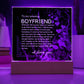 To My Boyfriend Acrylic Keepsake, Romantic Gift for Boyfriend, Sentimental Anniversary Gift for Boyfriend, Boyfriend Birthday, Gift for Him - 491c