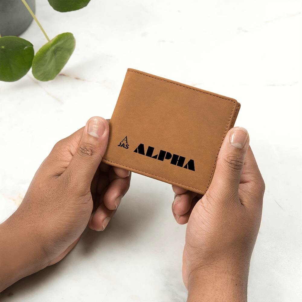 Gift for Alpha Husband, Gift for Alpha Son, Birthday Gift for Boyfriend, Anniversary Gift for Him, Leather Wallet for Alpha Man  - 478b