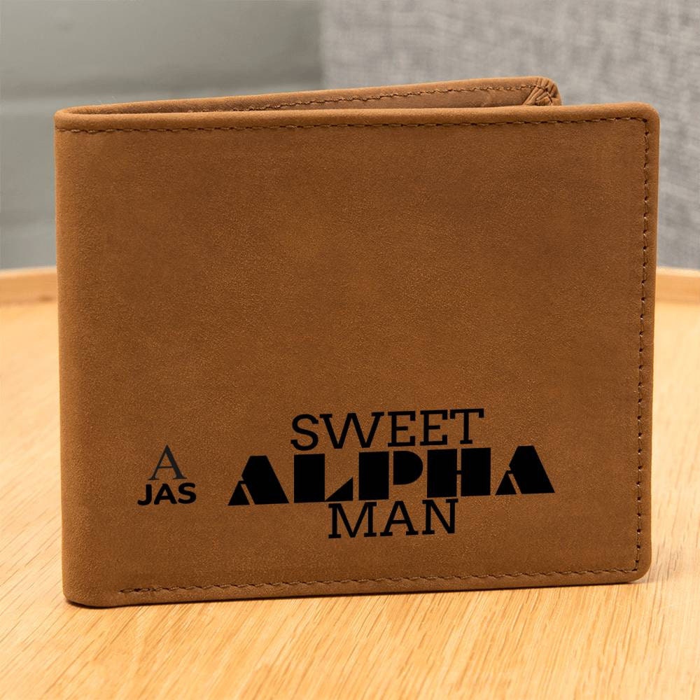 Gift for Alpha Husband, Birthday Gift for Boyfriend, Anniversary Gift for Him, Leather Wallet for Alpha Man - 478a