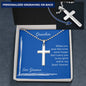Gift for Grandson Cross Necklace, Grandson Birthday, Grandson Gift, From Gramma, Personalized Cross