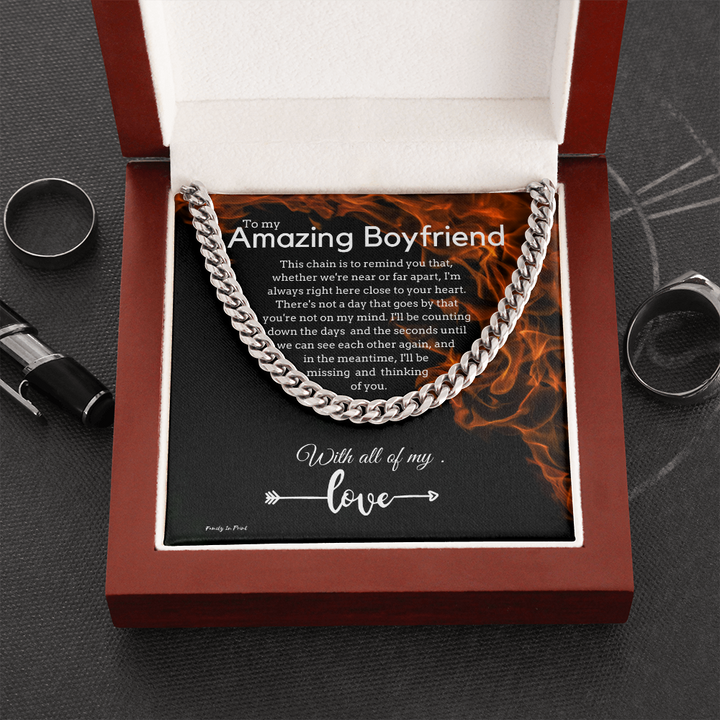 To My Boyfriend Chain, Gift for Boyfriend Birthday. Anniversary